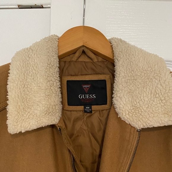 Guess Bomber Jacket with fleece collar, Size Medium - Picture 4 of 6